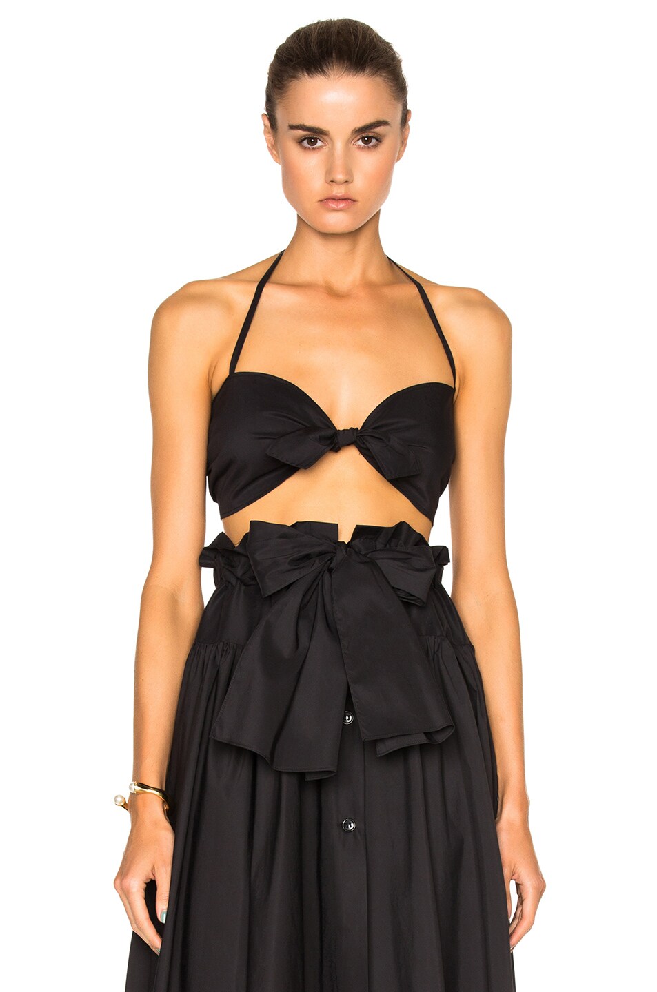 Image 1 of Maryam Nassir Zadeh Pina Bra Top in Black Poplin