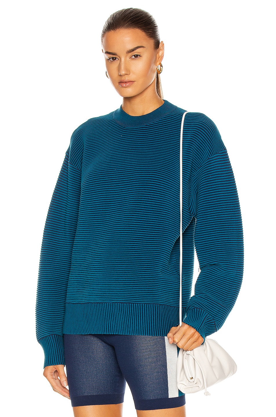 Image 1 of Nagnata Sonny Crew Neck Sweater in Teal & Navy