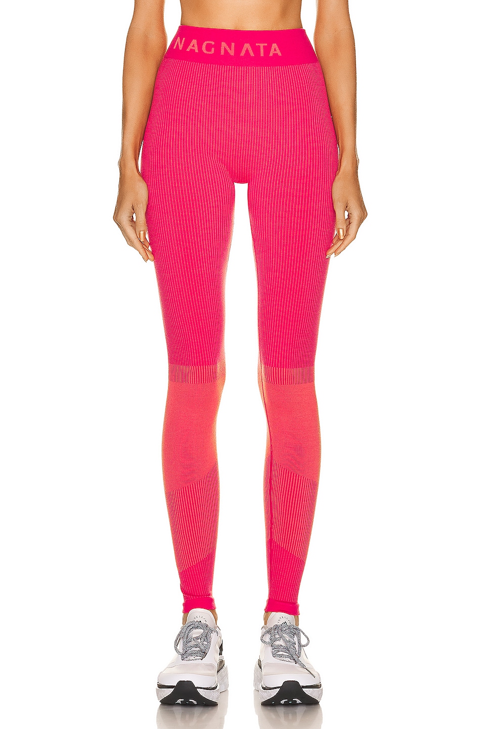 Image 1 of Nagnata Rib Legging in Hot Pink & Neon Pink