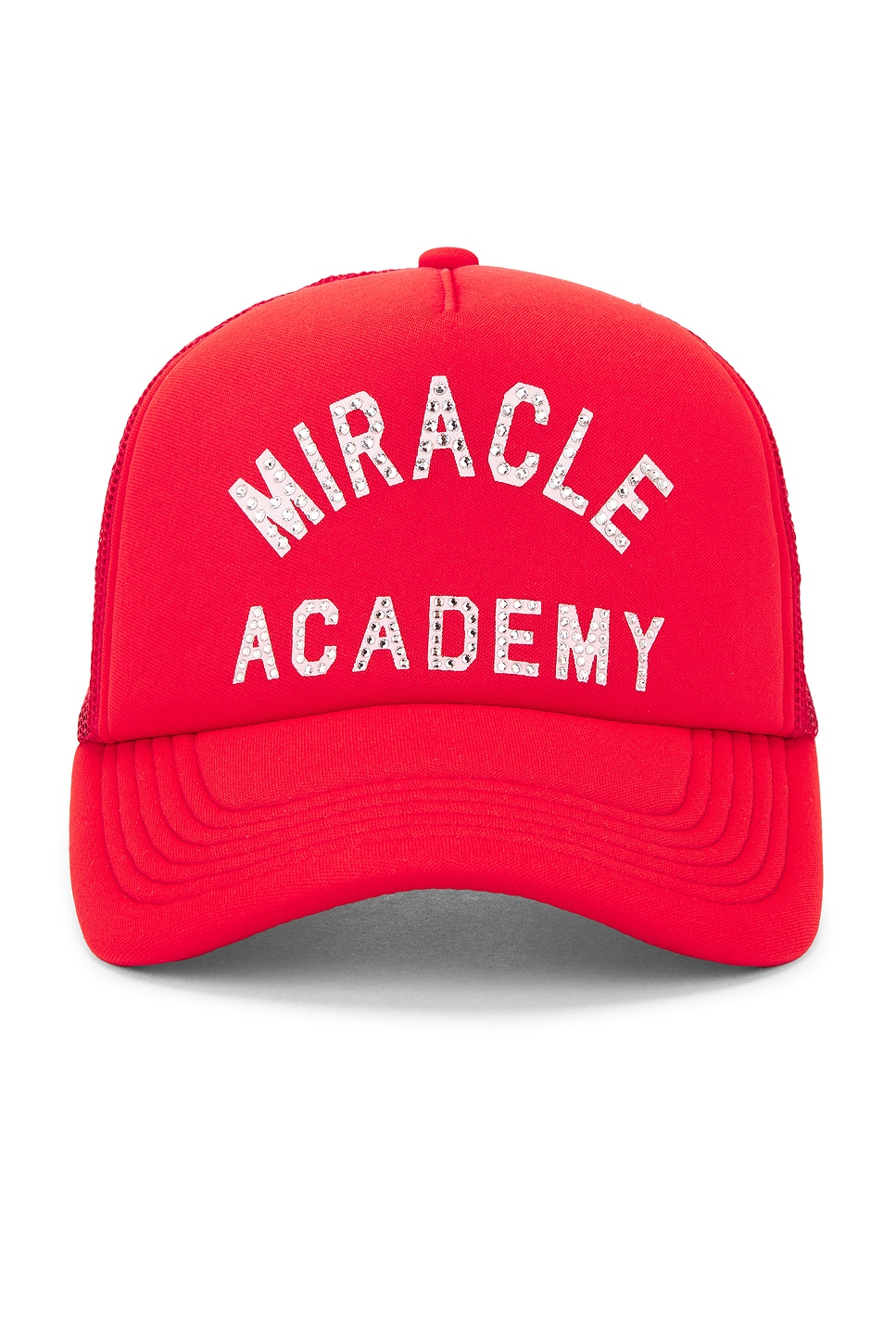 Miracle Academy Foam Crystal Trucker Hat in Red