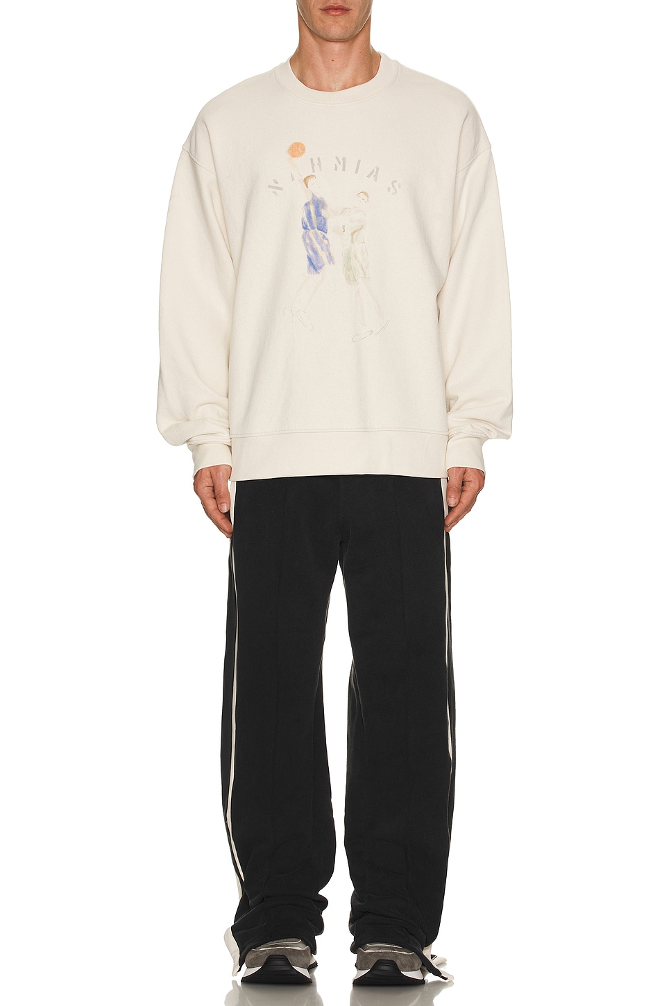 Image 1 of Nahmias Dancing Crewneck Sweatshirt in Natural Stone