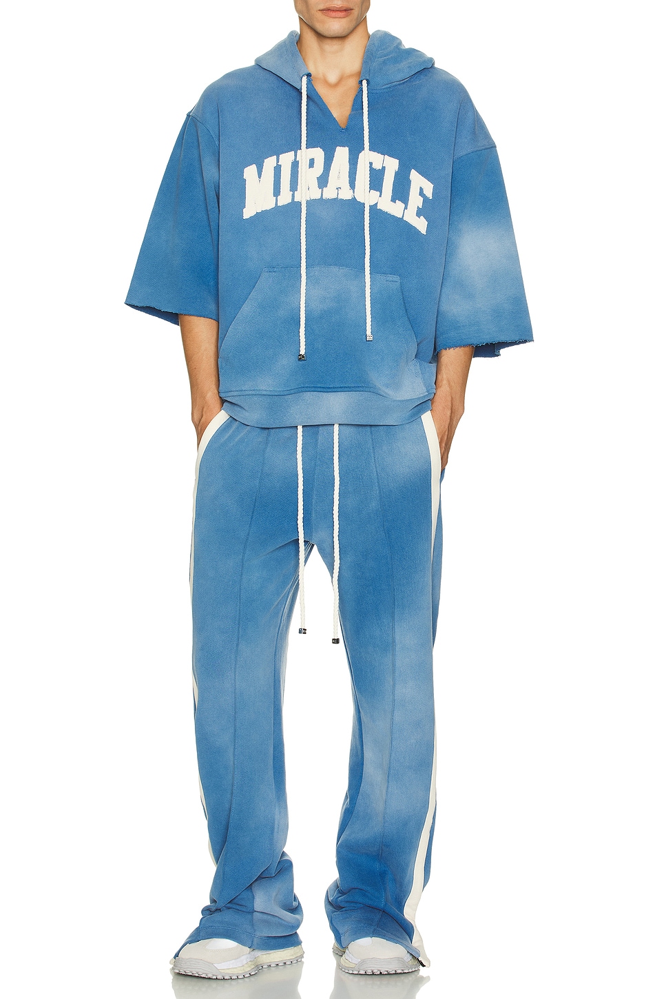Image 1 of Nahmias Heavy Cotton Track Pants in Worn Blue