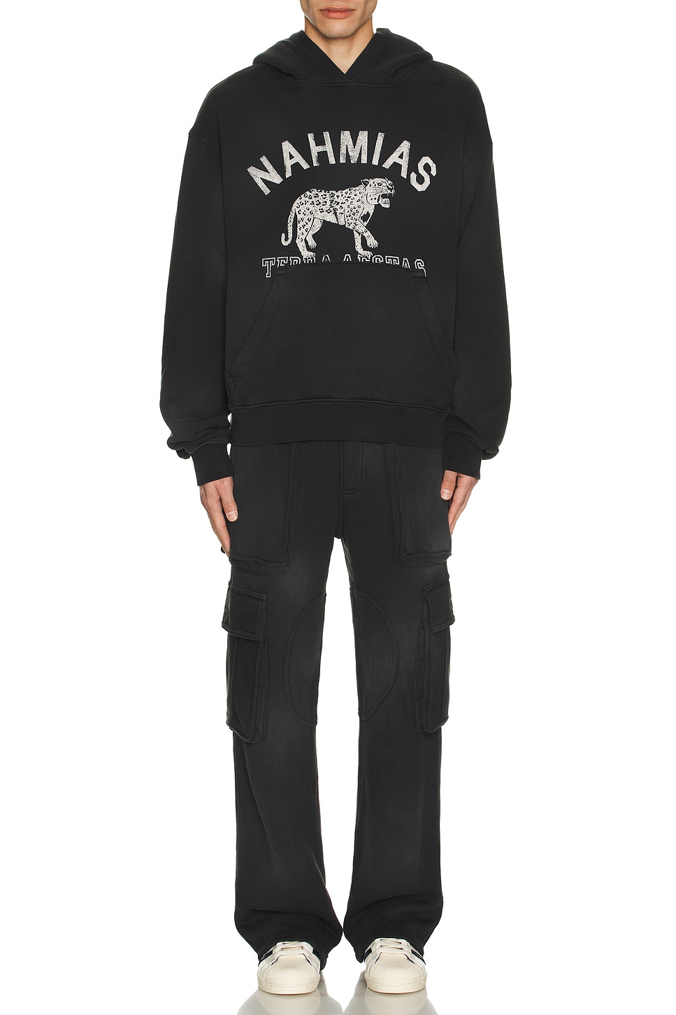 Image 1 of Nahmias Sunfade Logo Cargo Sweatpant in Faded Black