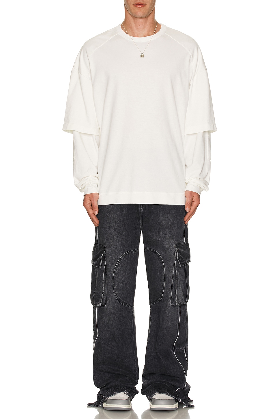 Image 1 of Nahmias Denim Track Logo Cargo Jeans in Dark Wash
