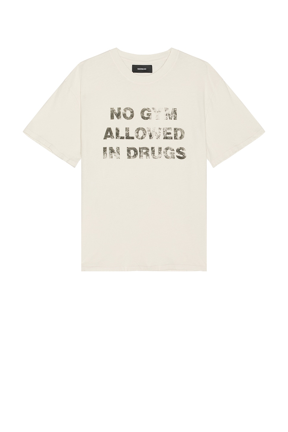 Image 1 of Nahmias No Gym Allowed Boxy T-Shirt in Egg White