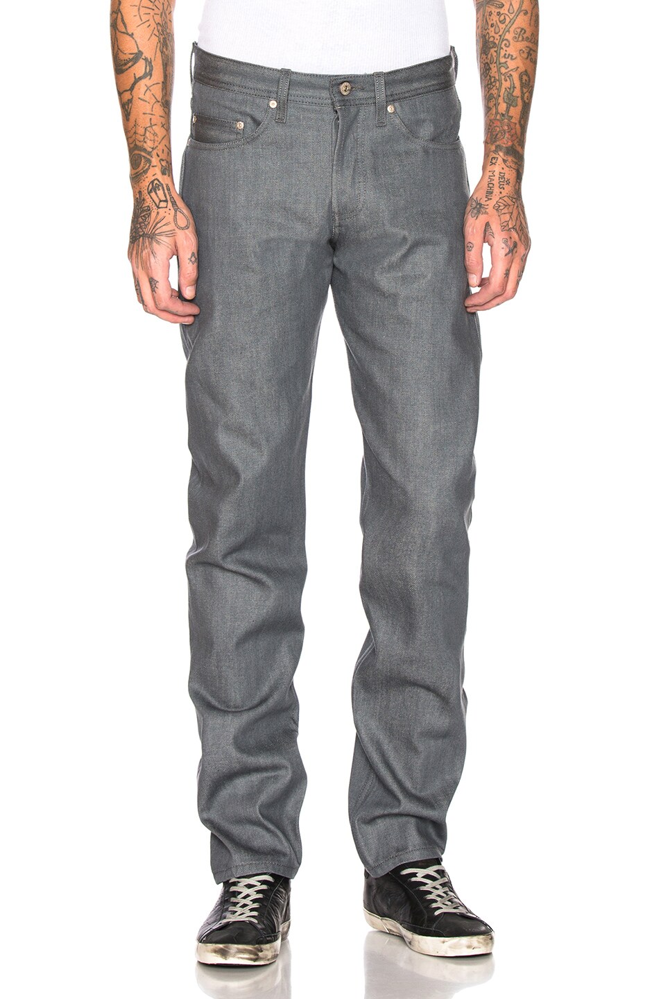 Image 1 of Naked & Famous Denim Weird Guy Jeans in Grey Selvedge