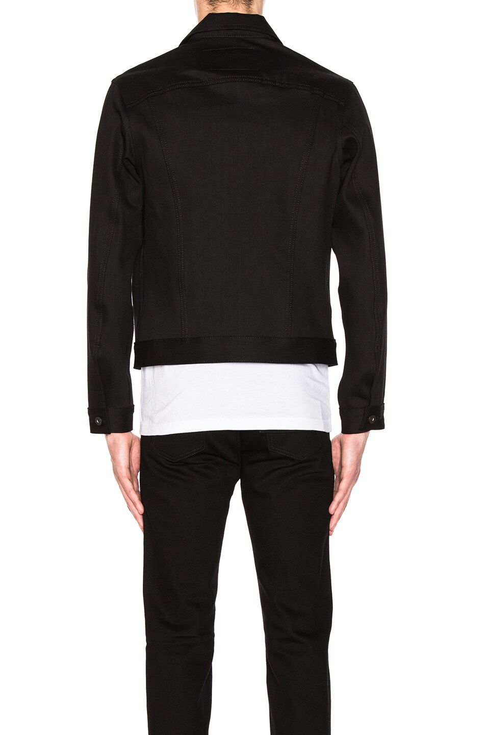 NAKED AND FAMOUS DENIM JACKET SOLID BLACK SELVEDGE