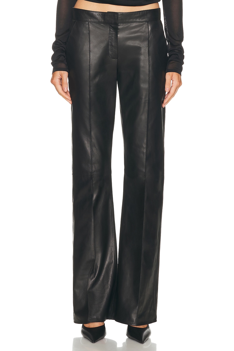 The New Arrivals By Ilkyaz Ozel Lenny Leather Pant In Black