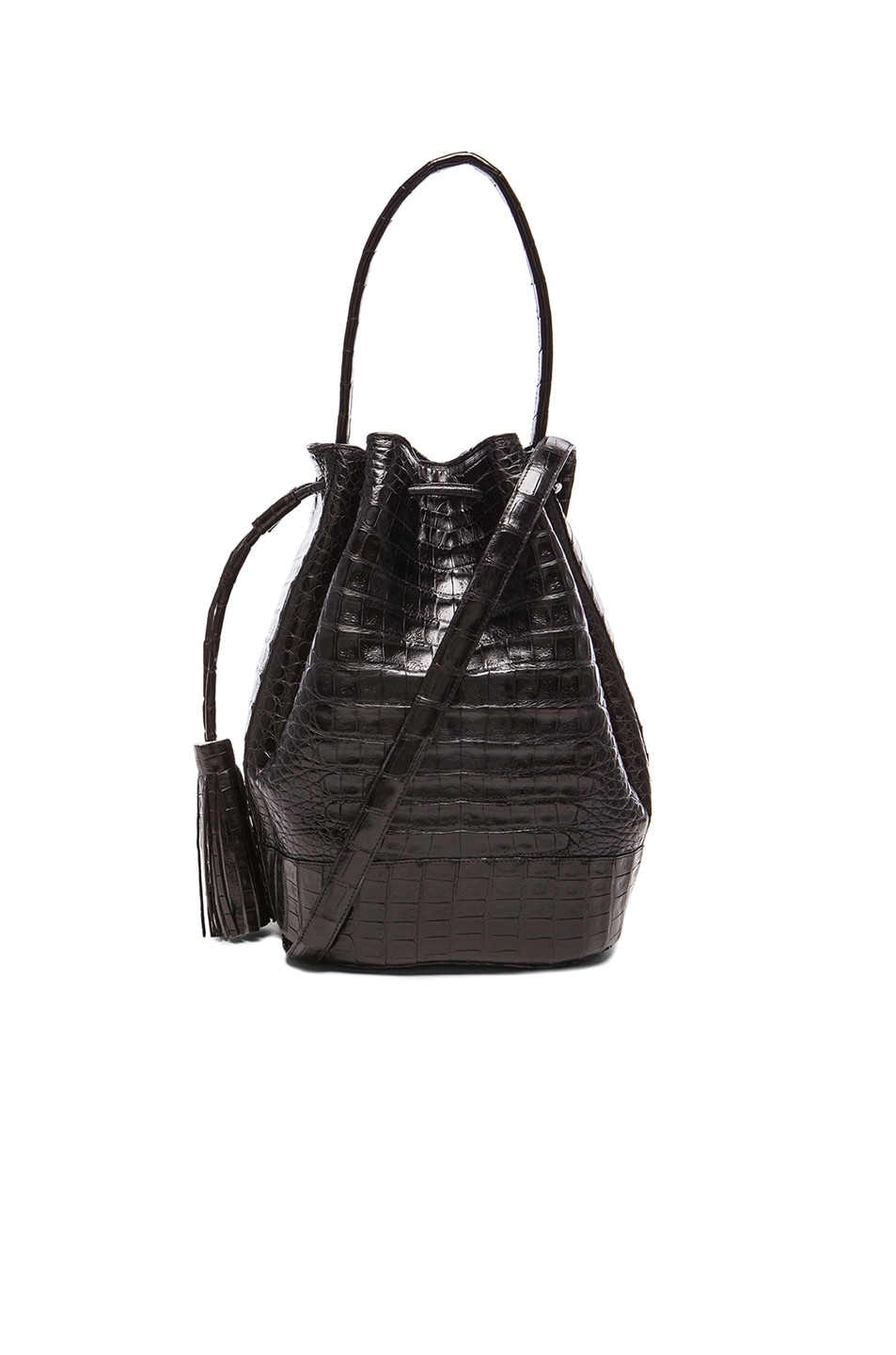 Image 1 of Nancy Gonzalez Crocodile Bucket Bag in Black