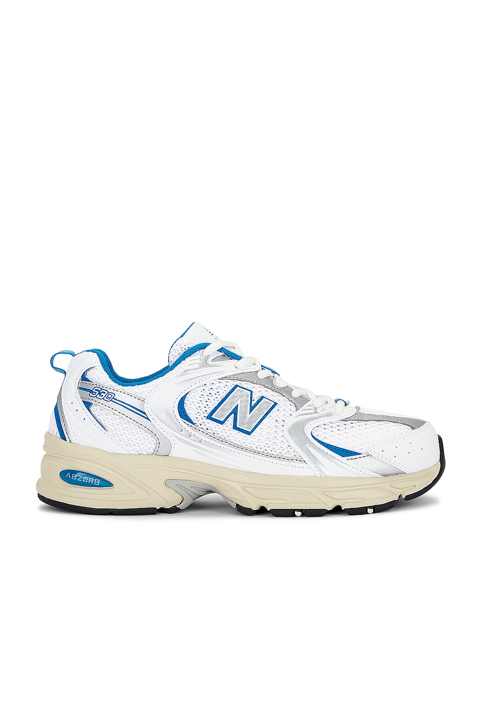 Image 1 of New Balance 530 in White & Blue Oasis
