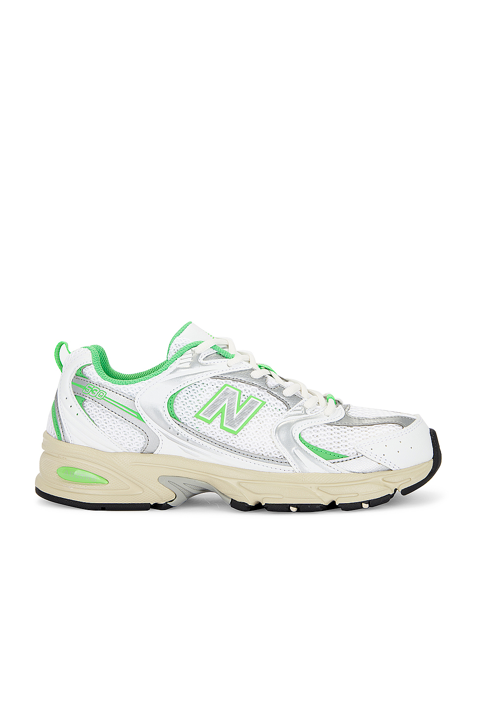 Image 1 of New Balance 530 in White & Palm Leaf
