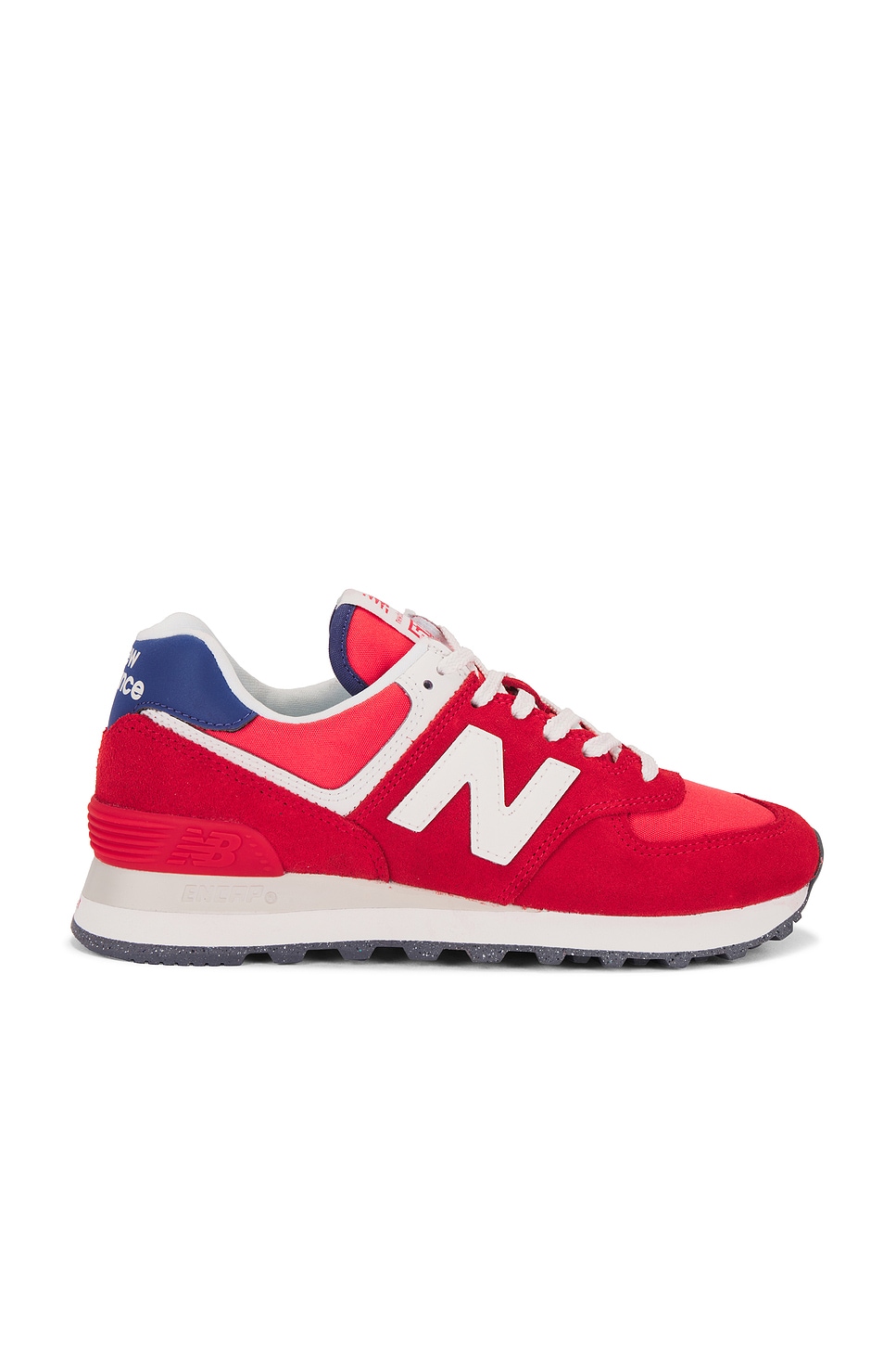 Image 1 of New Balance 574 Sneaker in True Red & White
