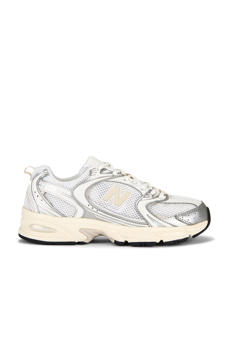 Image 1 of New Balance 530 Sneaker in Silver Metallic & Linen