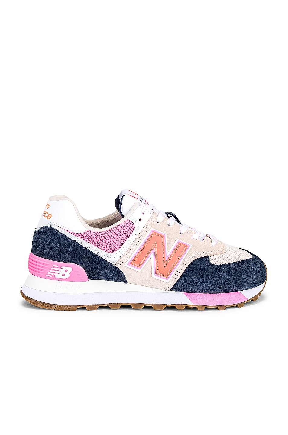 Image 1 of New Balance 574 Sneakers in Natural Indigo & Vintage Rose