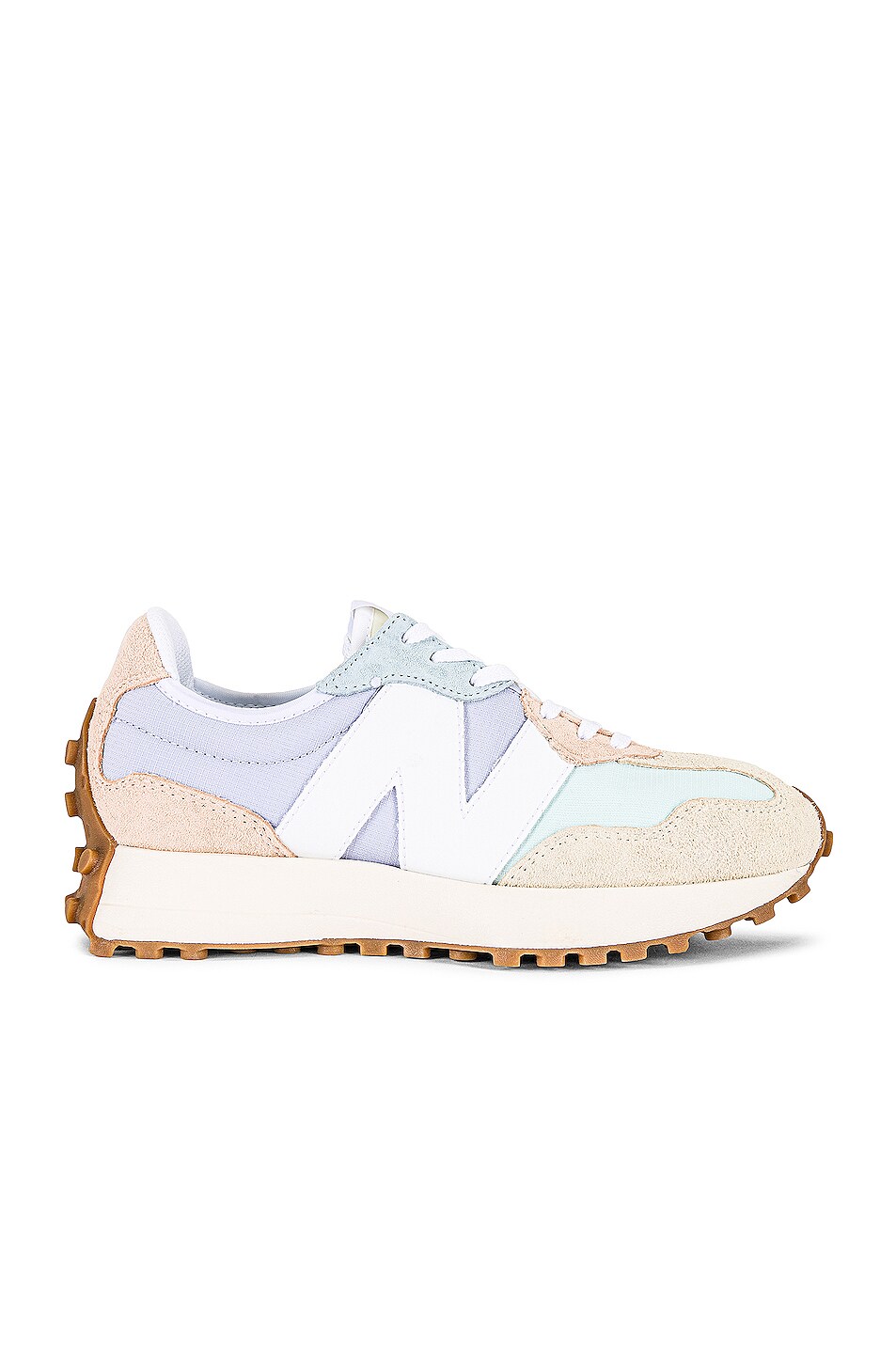 Image 1 of New Balance 327 Sneakers in White & Morning Fog