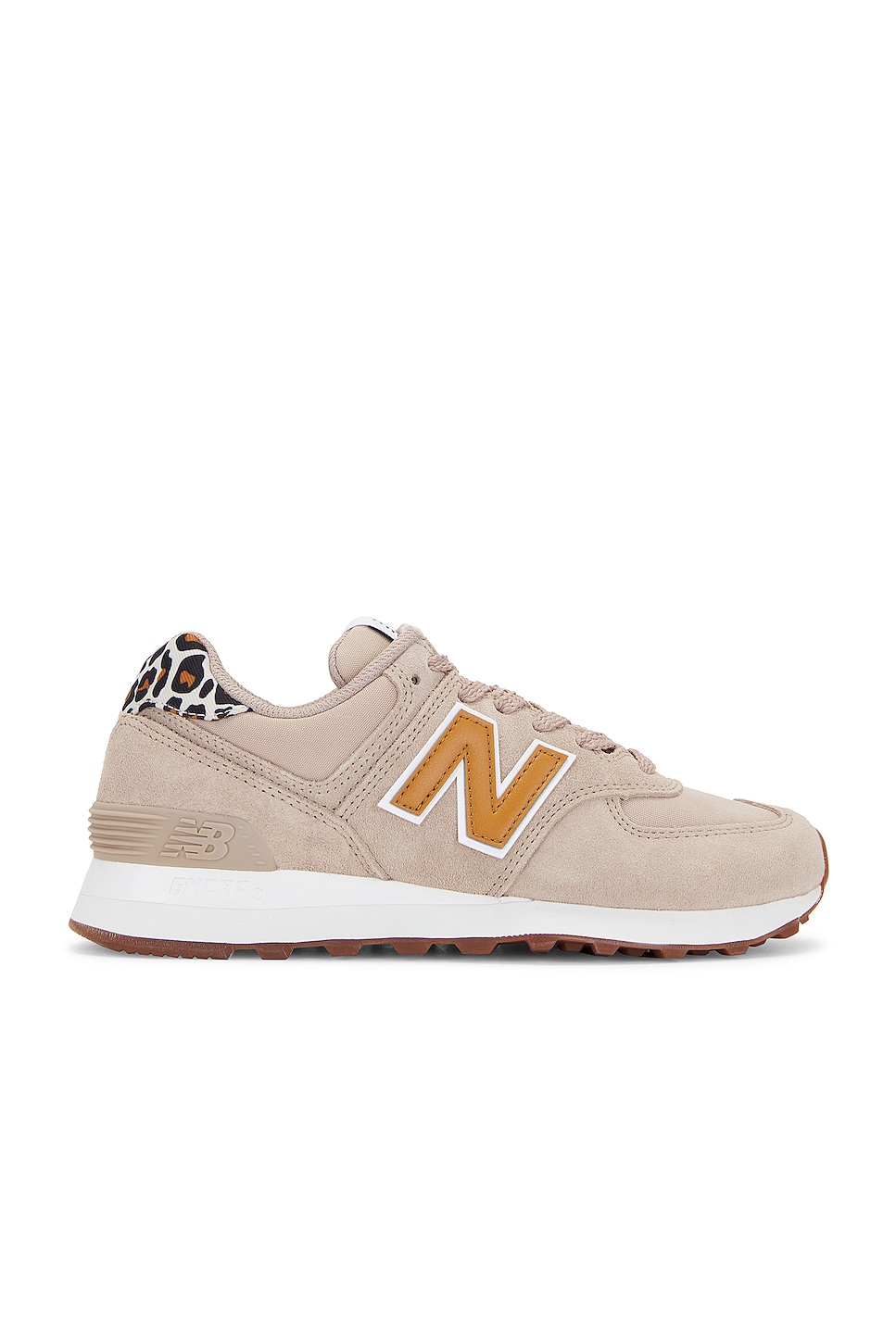 Image 1 of New Balance 574 Sneaker in Mindful Grey, Tobacco, & White
