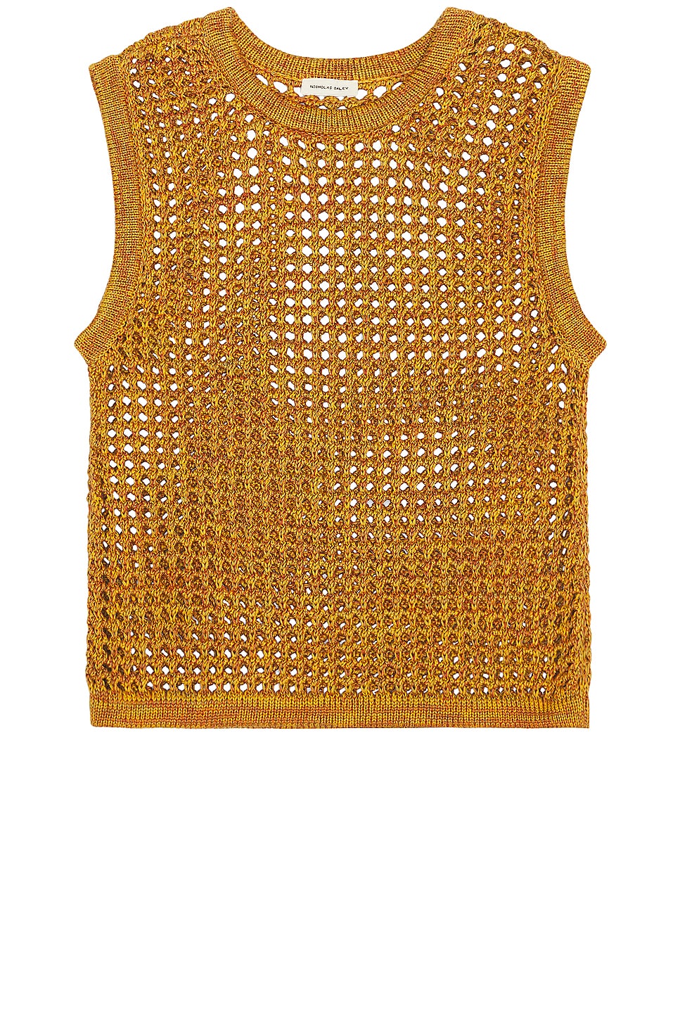 Image 1 of Nicholas Daley Crochet Vest in Orange Mustard