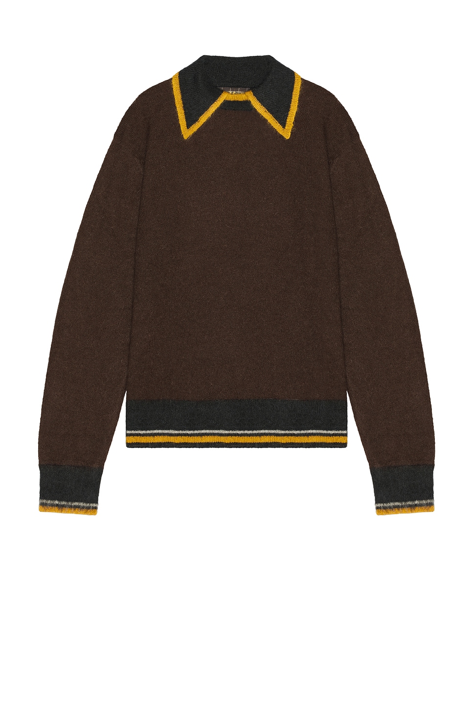 Image 1 of Nicholas Daley Knitted Collar Jumper in Anniversary Gold