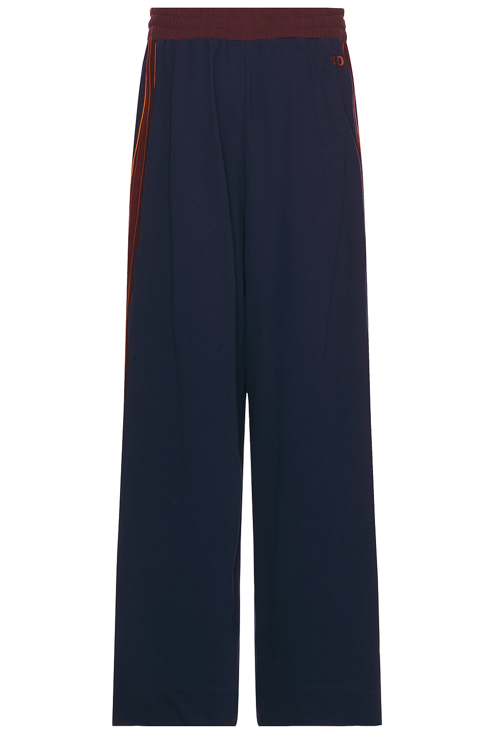 Shop Nicholas Daley Wide Leg Track Pant In Navy & Burgundy