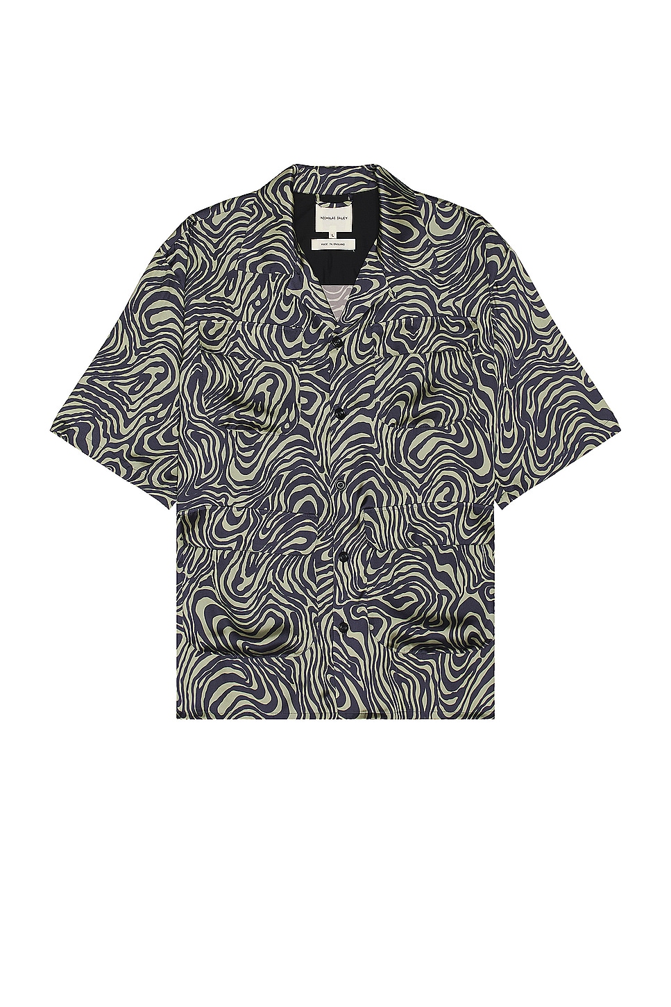 Image 1 of Nicholas Daley Aloha Shirt in Zebra Swirl