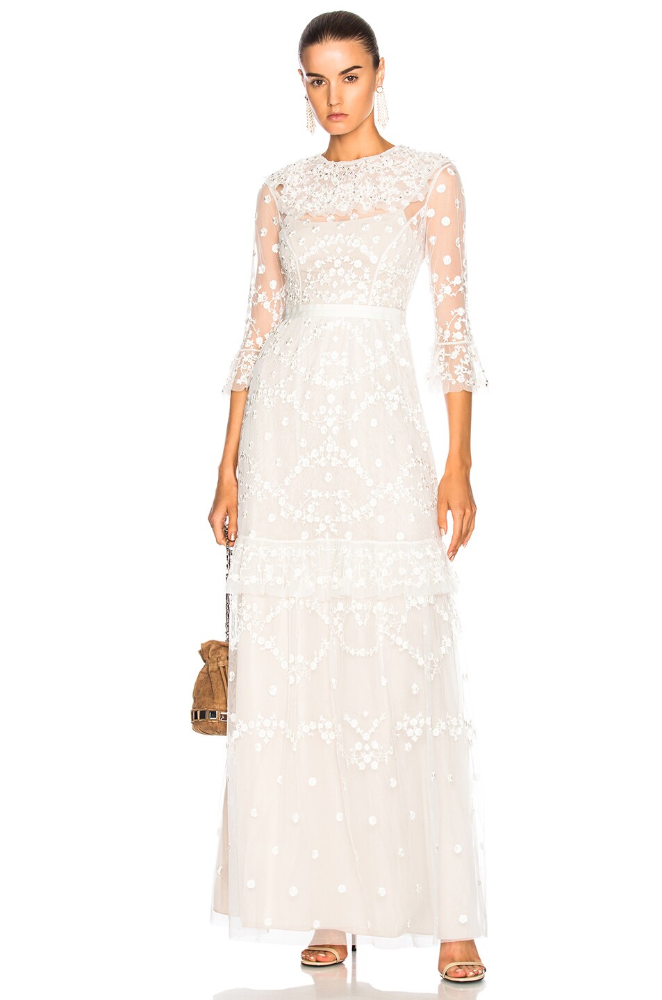 Image 1 of Needle & Thread Shadow Lace Gown in Ivory