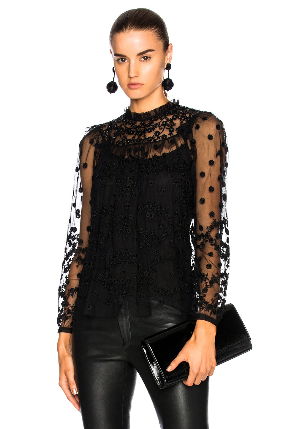 Image 1 of Needle & Thread Shadow Blouse in Black