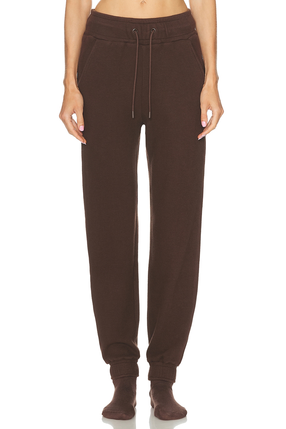 Image 1 of Negative Underwear Waffle Knit Jogger in Espresso