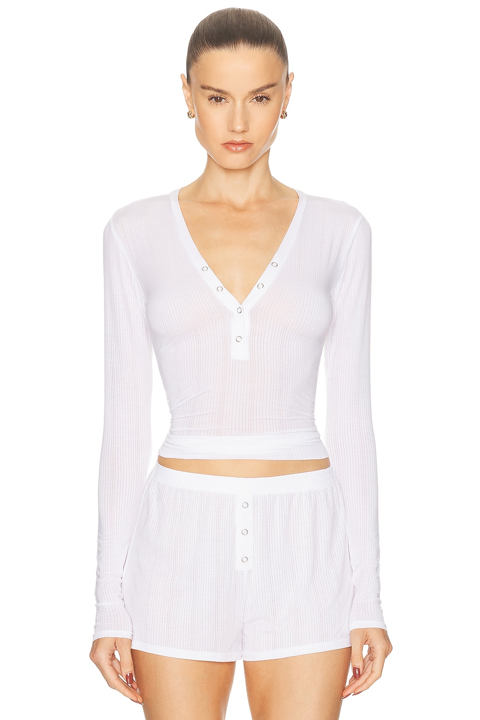 Whipped Henley in White