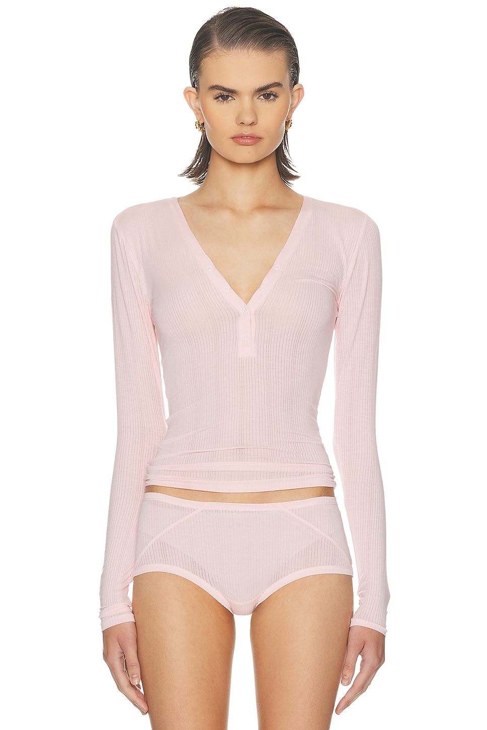 Image 1 of Negative Underwear Whipped Henley in Shell
