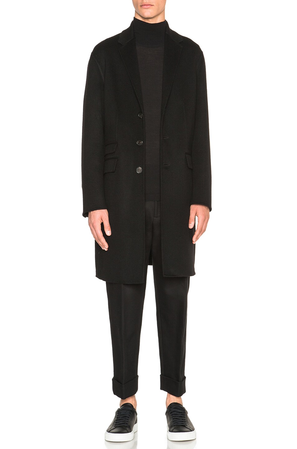 Image 1 of Neil Barrett Double Face Angora Coat in Black