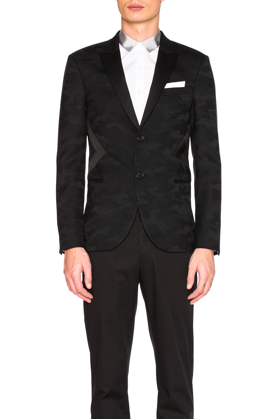 Image 1 of Neil Barrett Modernist Tuxedo Jacket in Black