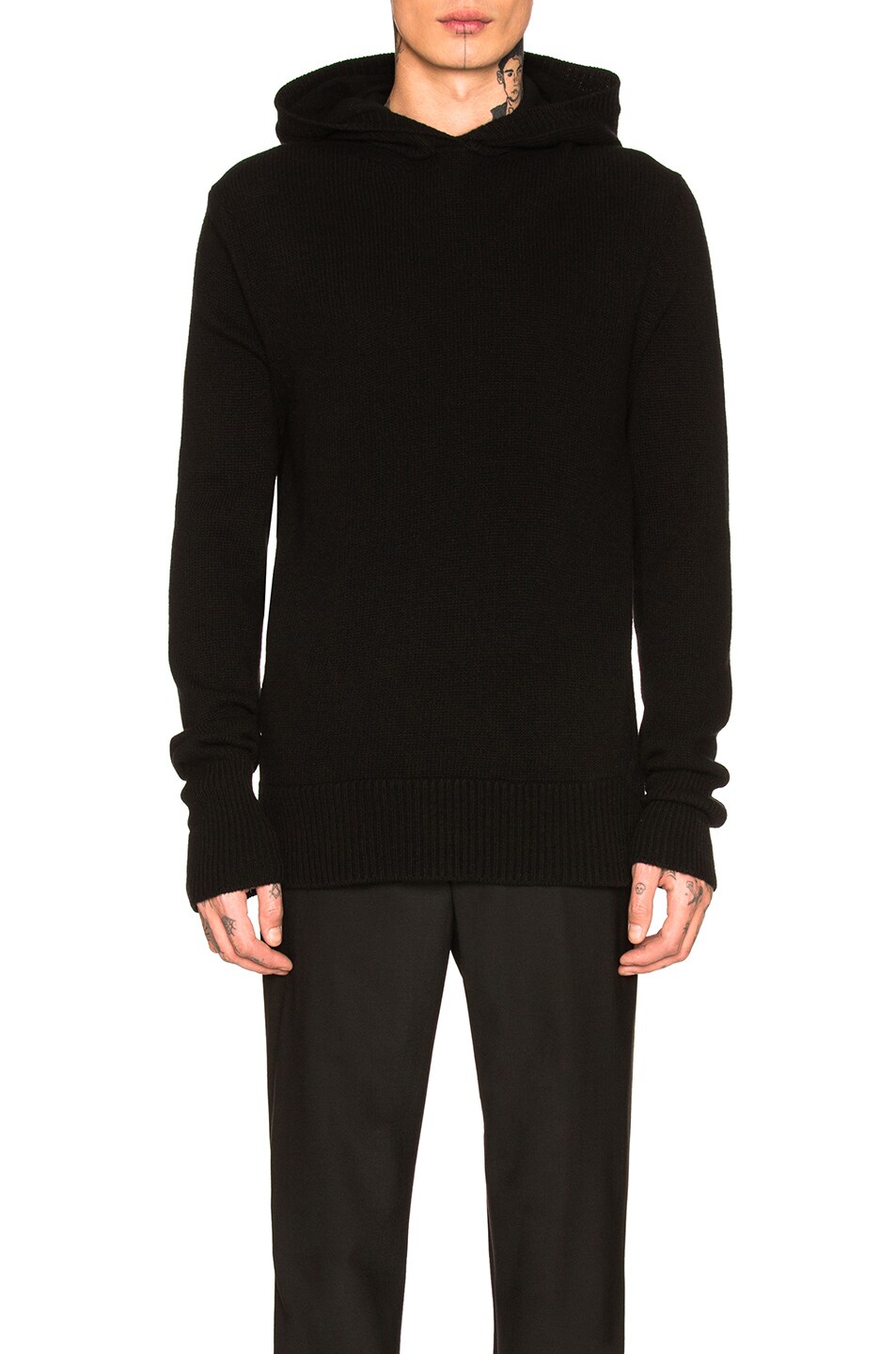 Image 1 of Neil Barrett Hooded Cashmere Sweater in Black