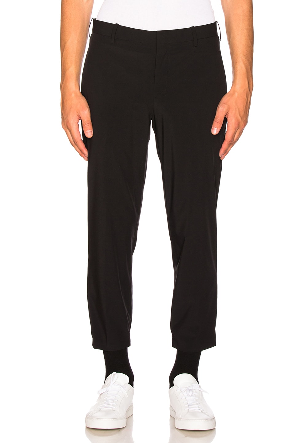 Image 1 of Neil Barrett Nylon Hem Detail Trousers in Black