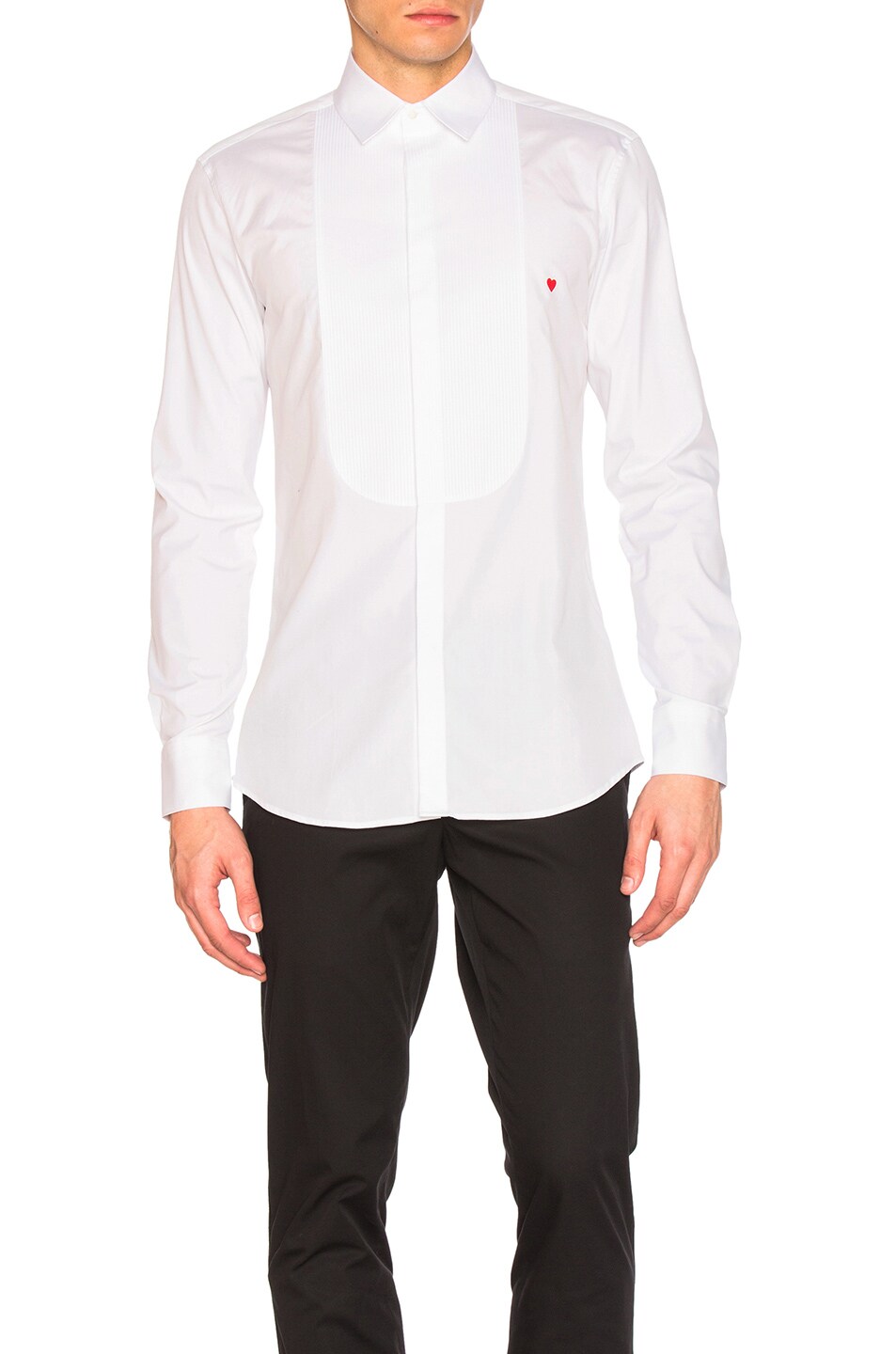 Image 1 of Neil Barrett Icon Graphics Tuxedo Shirt in White & Red