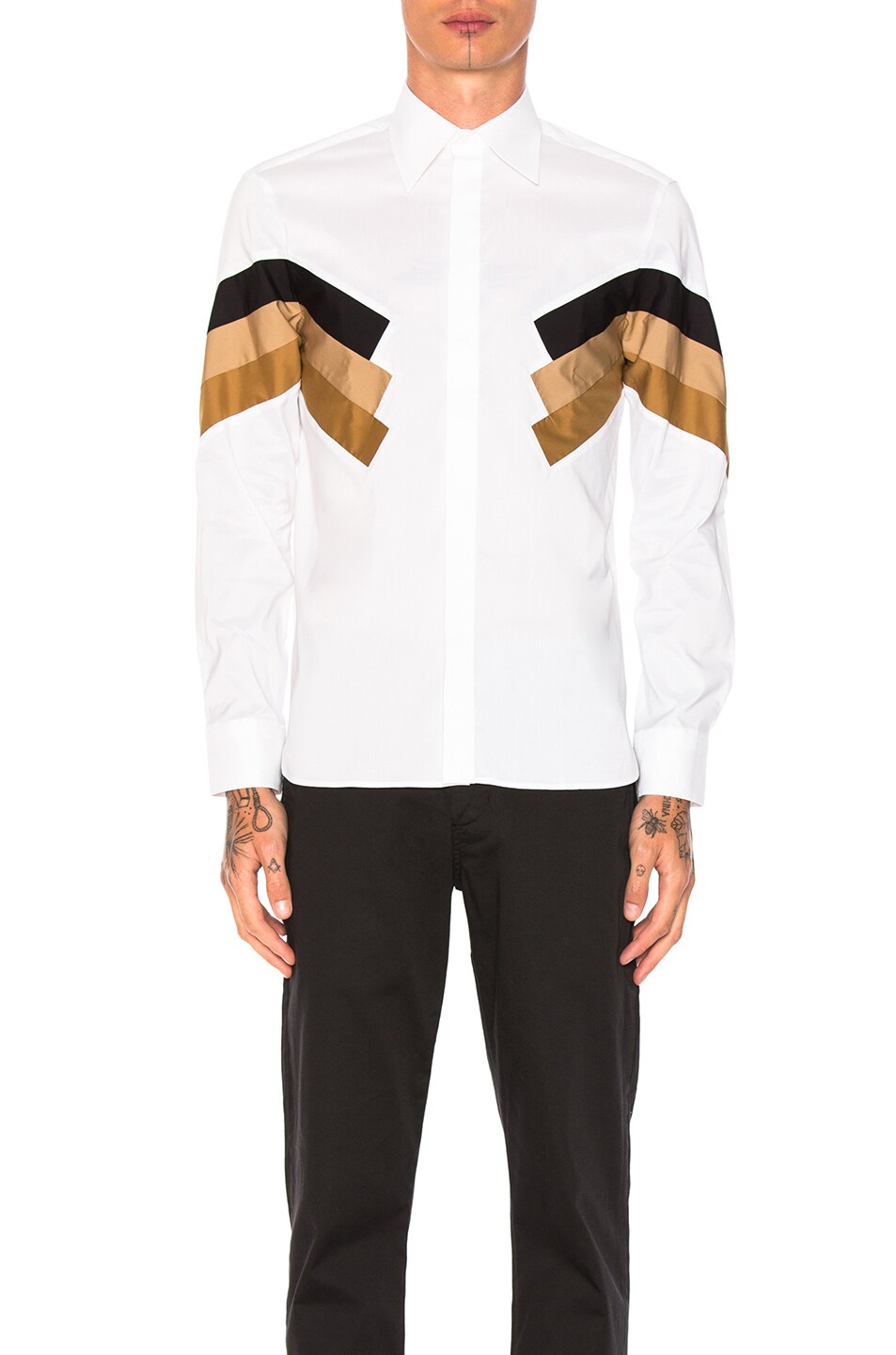 Image 1 of Neil Barrett Modernist Poplin Shirt in Black & White