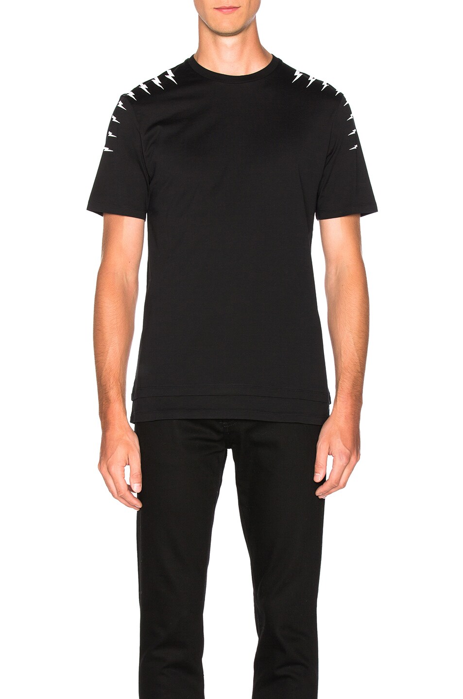 Image 1 of Neil Barrett Thunderbolt Shoulder Shirt in Black