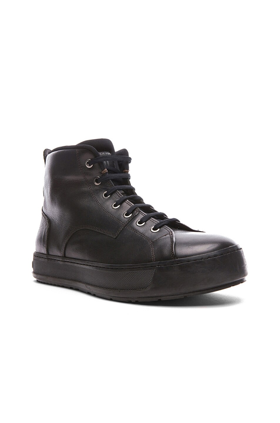 Image 1 of Neil Barrett Sandhurst Leather Sneakers in Black