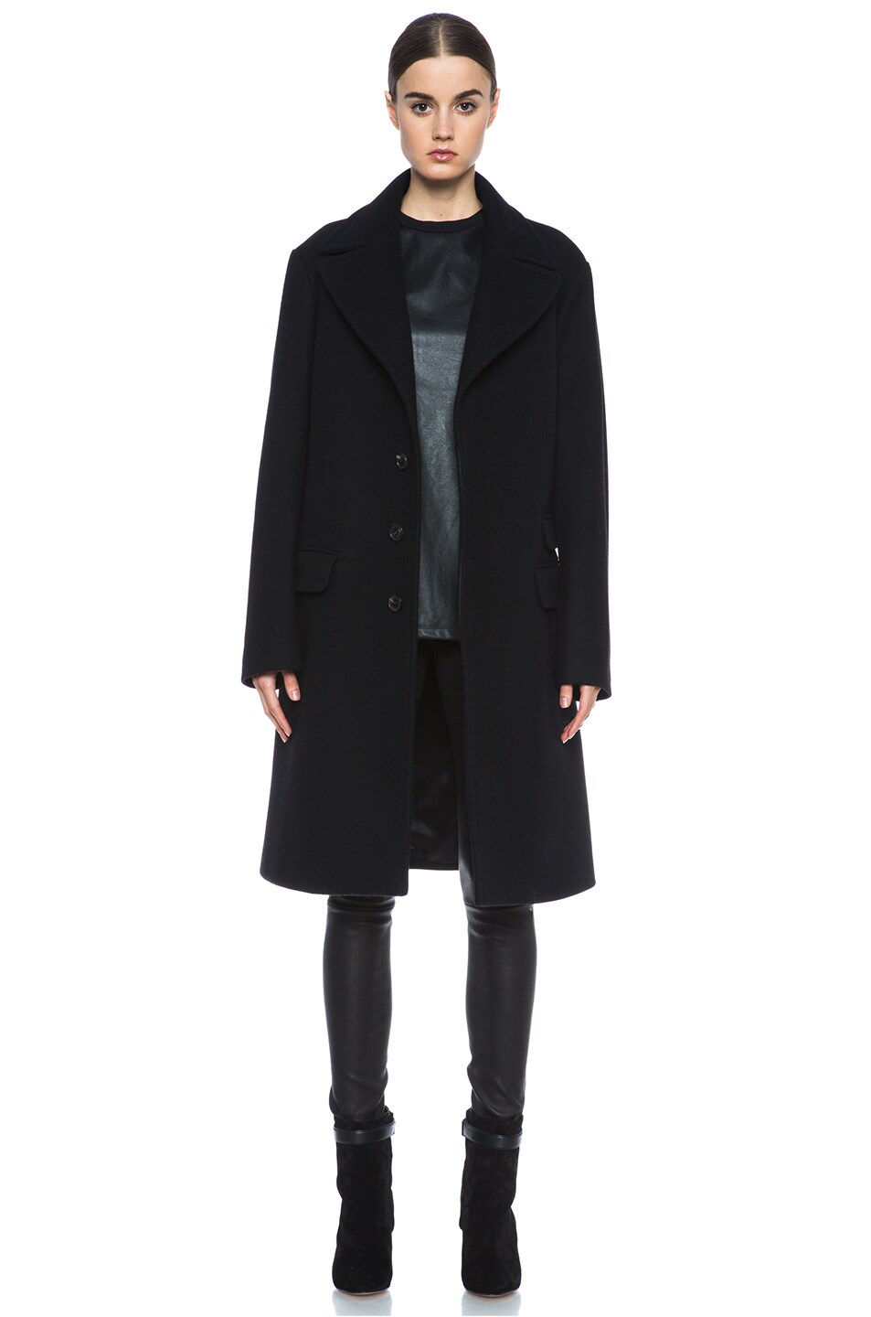 Image 1 of Neil Barrett Long Wool Coat in Black