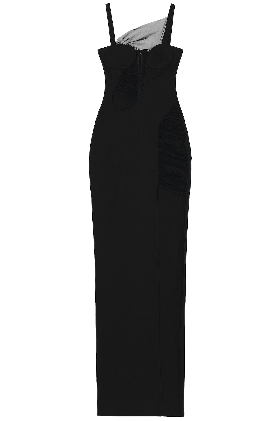 Image 1 of Nensi Dojaka Asymmetrical Panel Gown in Black
