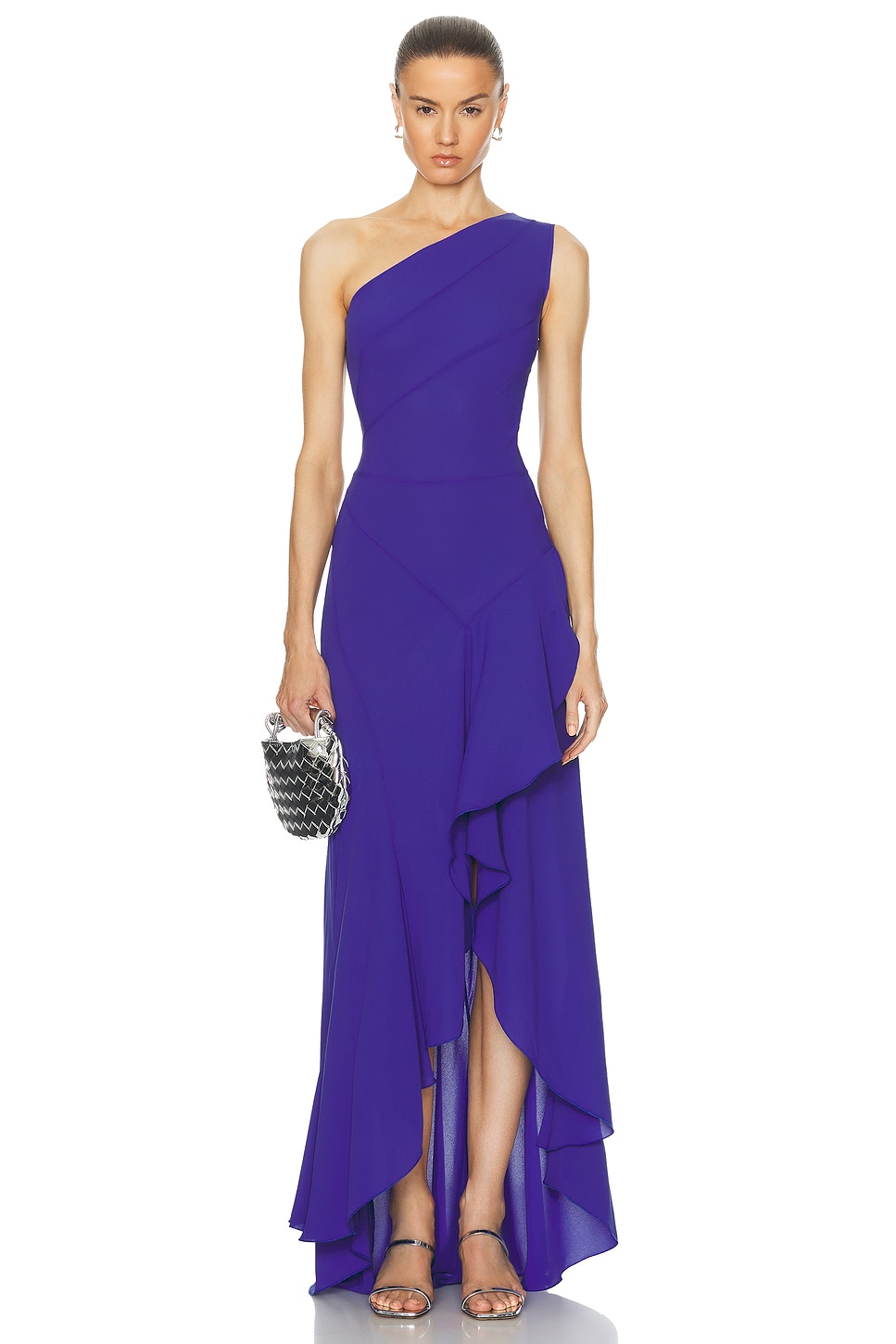 Image 1 of NERVI Queen One Shoulder Dress in Electric Blue