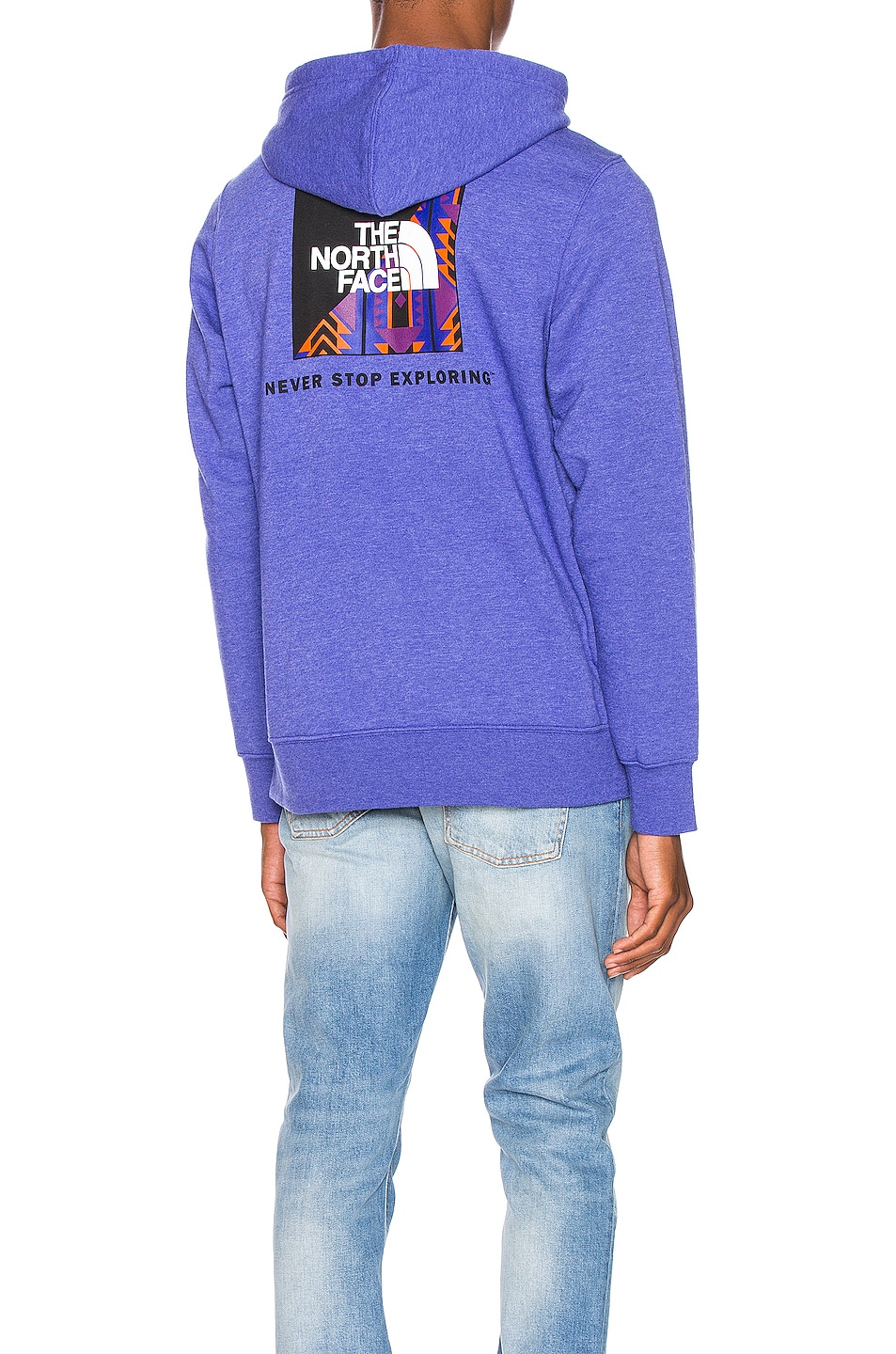 Image 1 of The North Face Black Rage Red Box Pullover Hoodie in Aztec Blue Heather & Aztec BL1992 Rage