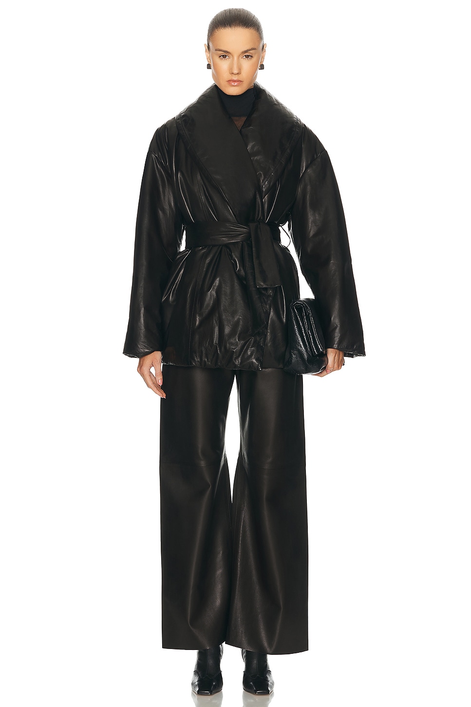 Cora Leather Puffer Jacket - Thumbnail 1