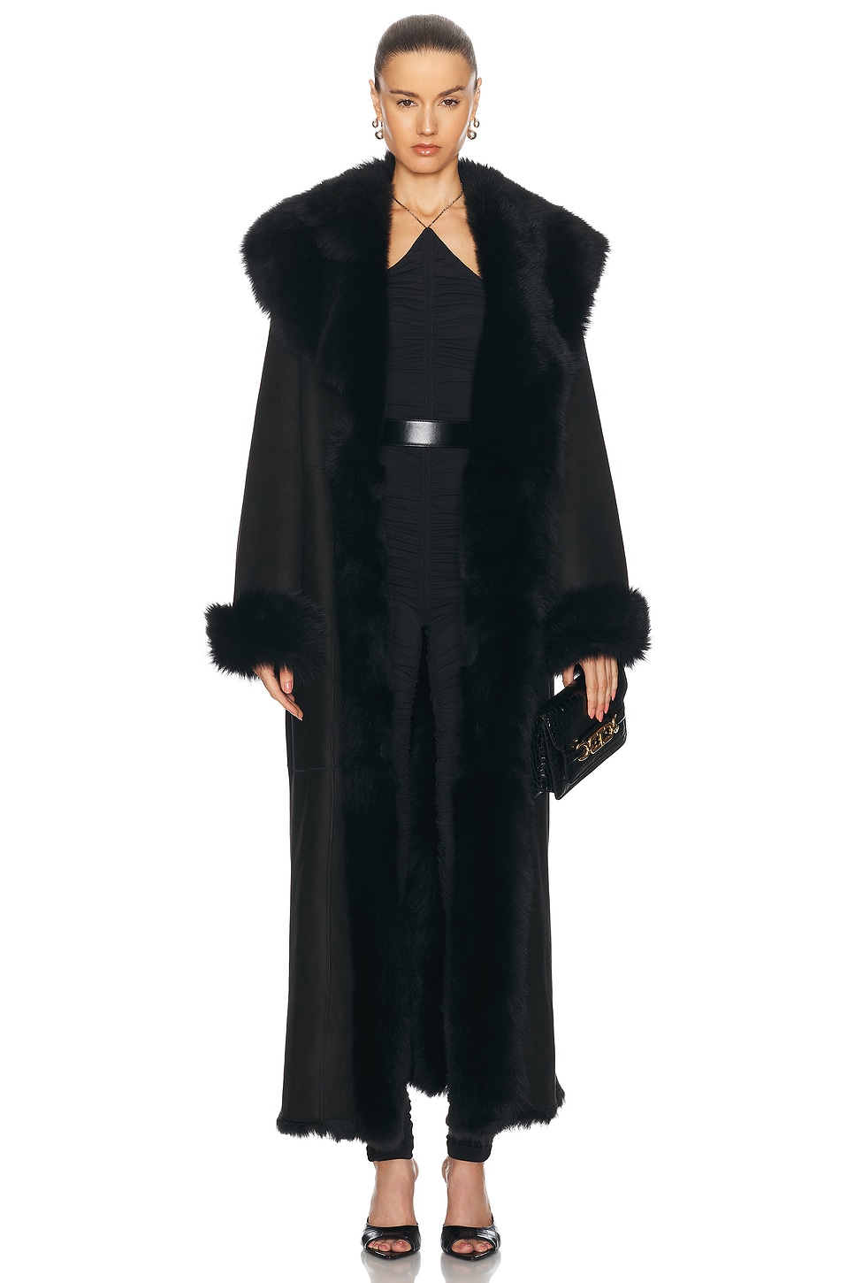 Image 1 of NOUR HAMMOUR Marlene Coat in Black