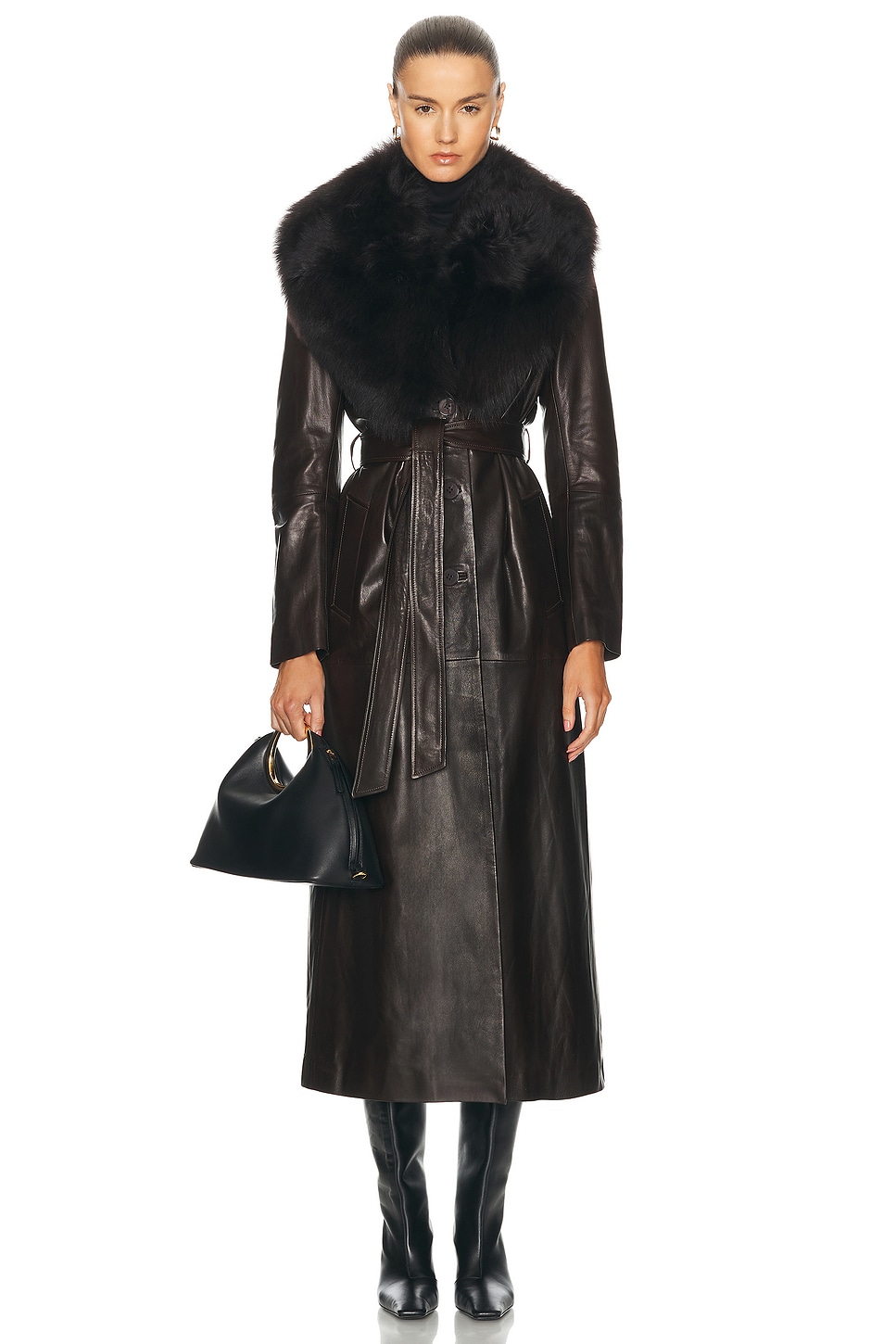 Image 1 of NOUR HAMMOUR Dakota Coat in Syrup