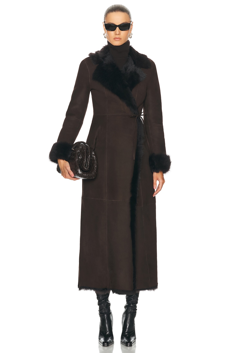 Image 1 of NOUR HAMMOUR Joni Coat in Ganache Brown & Brown