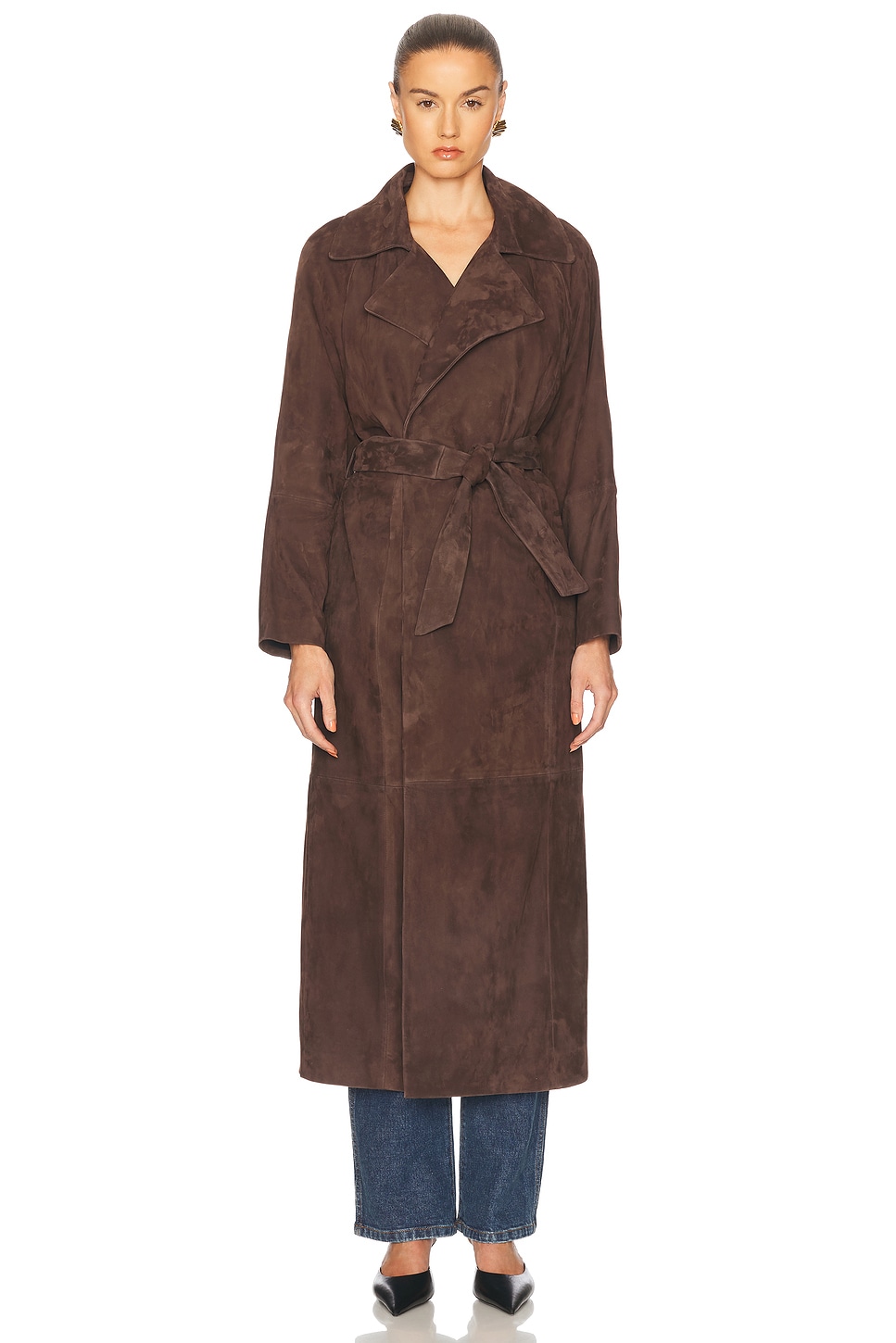 Nour Hammour Althea Jacket In Mocha Suede