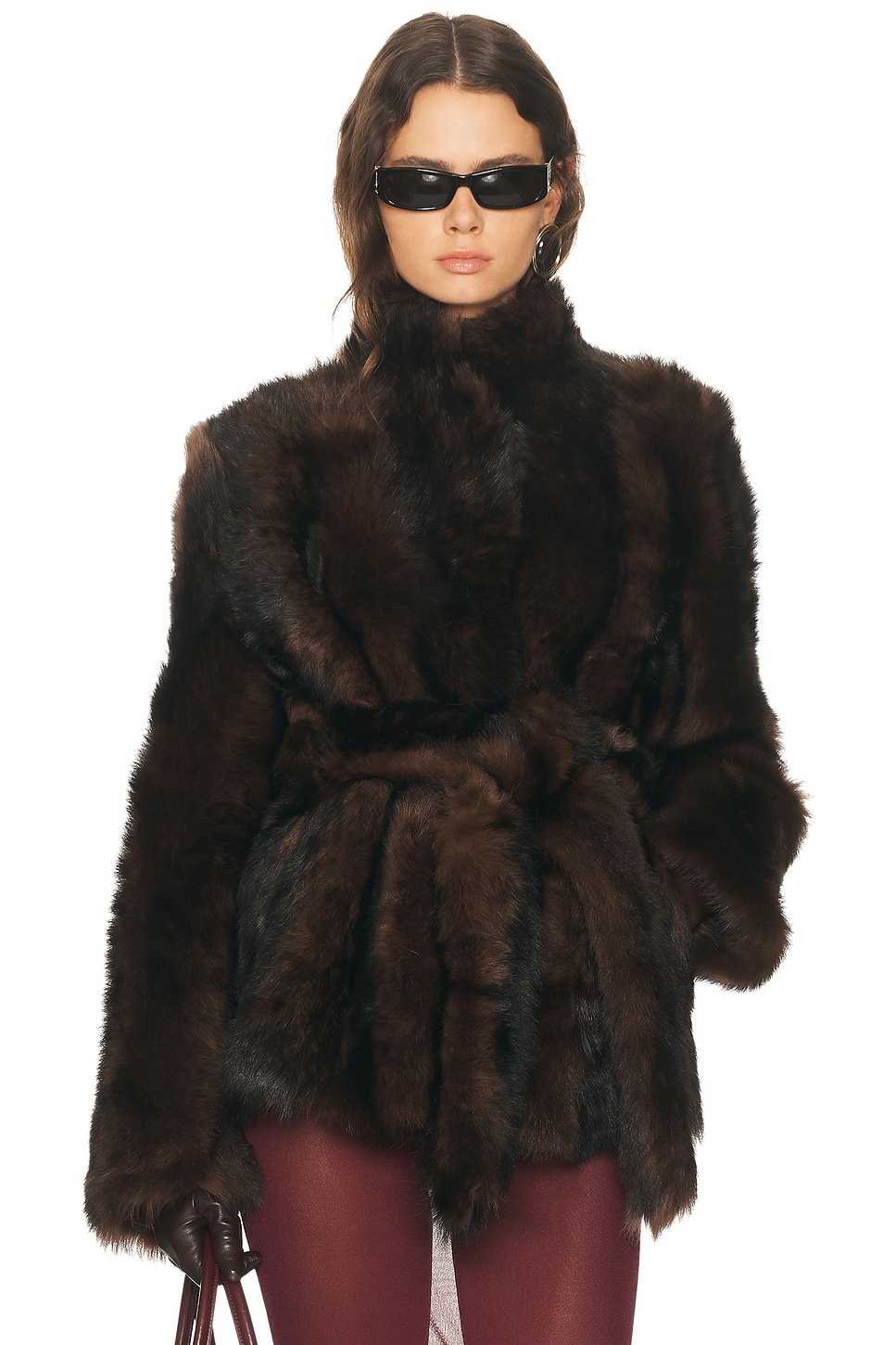 Image 1 of NOUR HAMMOUR Elsa Jacket in Brown Marble