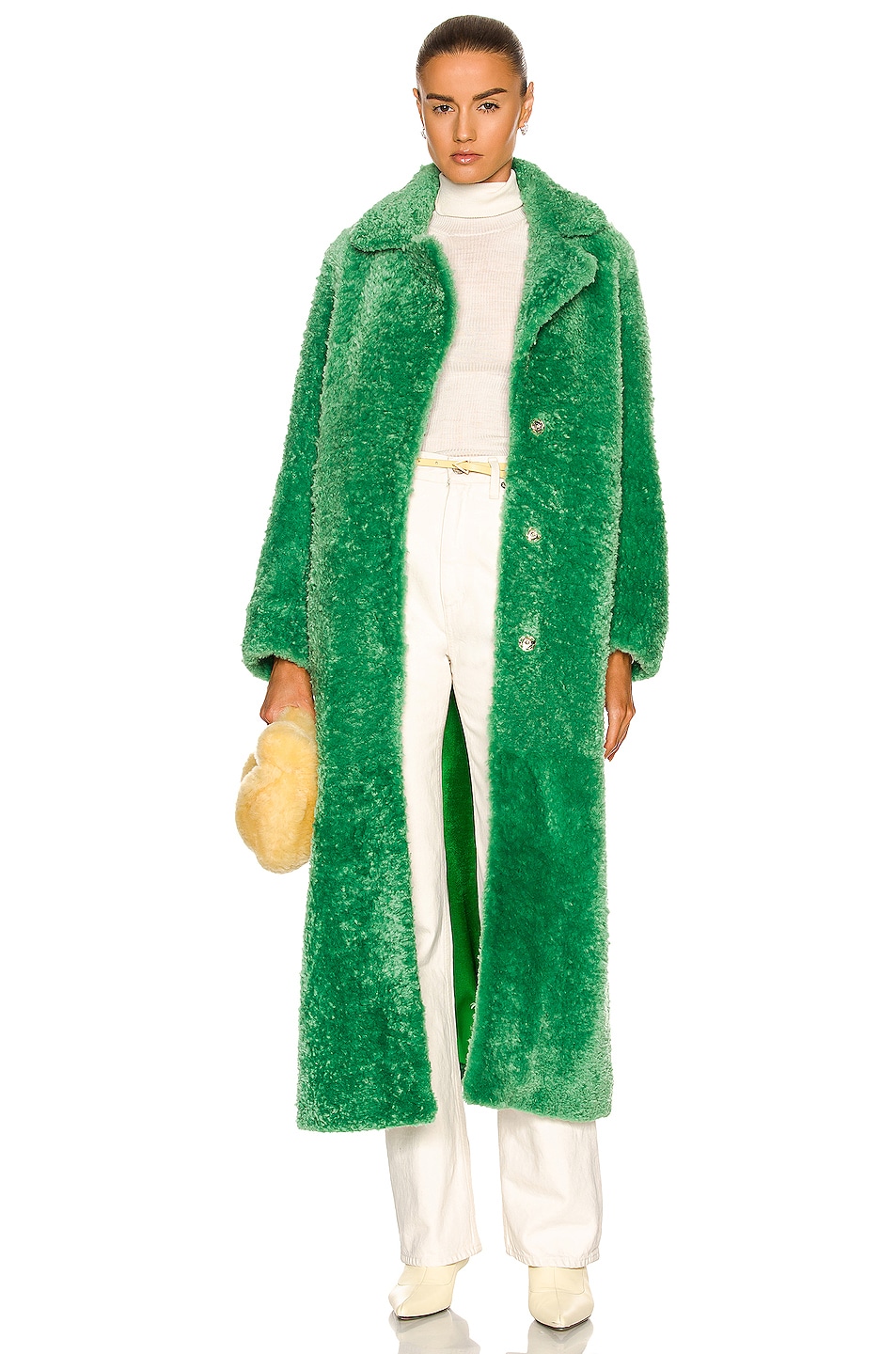 Image 1 of NOUR HAMMOUR Mila Coat in Fern Green