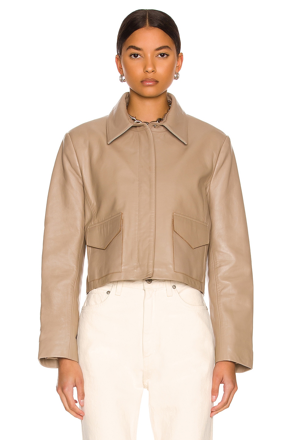 NOUR HAMMOUR Bleeker Jacket in Oyster Grey | FWRD