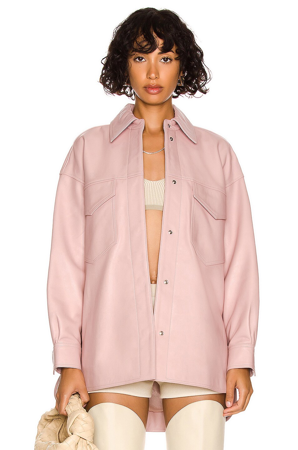 Image 1 of NOUR HAMMOUR WIlly Jacket in Ballerina Pink